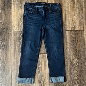 Liverpool Los Angeles The Crop Rolled Cuff Capri Jeans US 6P/28 Dark Blue